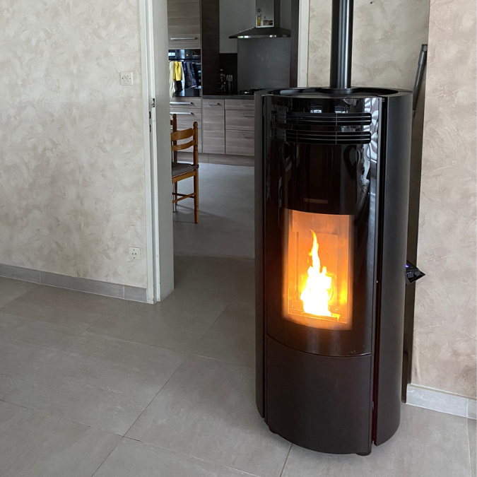 Installation d'un poêle à granulés en acier à Vendenheim